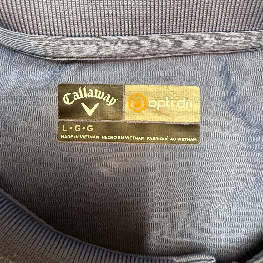 Callaway Golf Polo Shirt Opti-Dri Moisture Wicking Athletic Blue Large - Picture 2 of 7